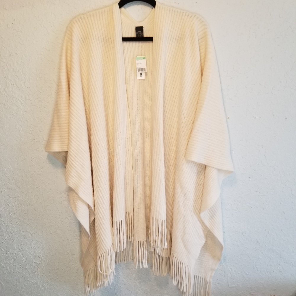 NWT Ivory Poncho Shrug